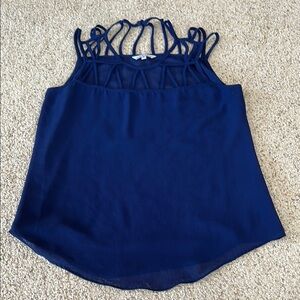 Naked Zebra Strappy Navy Blue Women's Top small. 3/$15